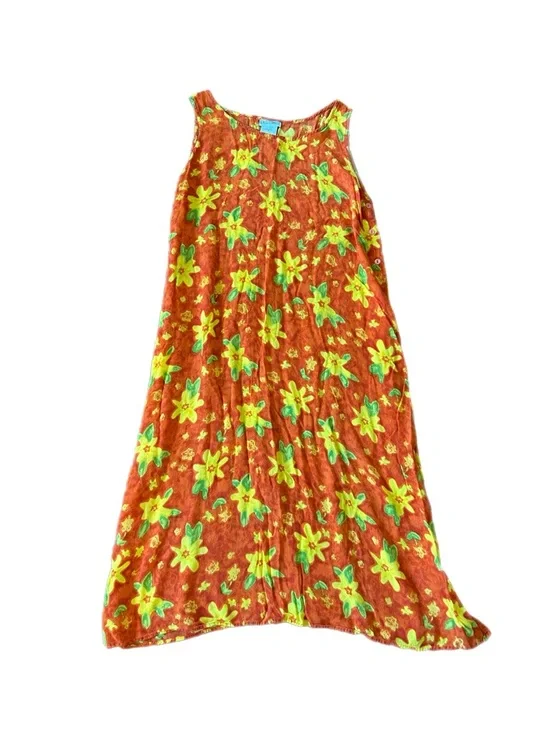 Vintage Floral Sleeveless Rayon Dress by Real Clothing Co. - Picture 1 of 3